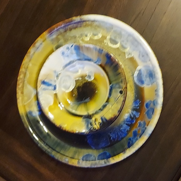 Kent Follette pottery bread and oil plate - Picture 1 of 8